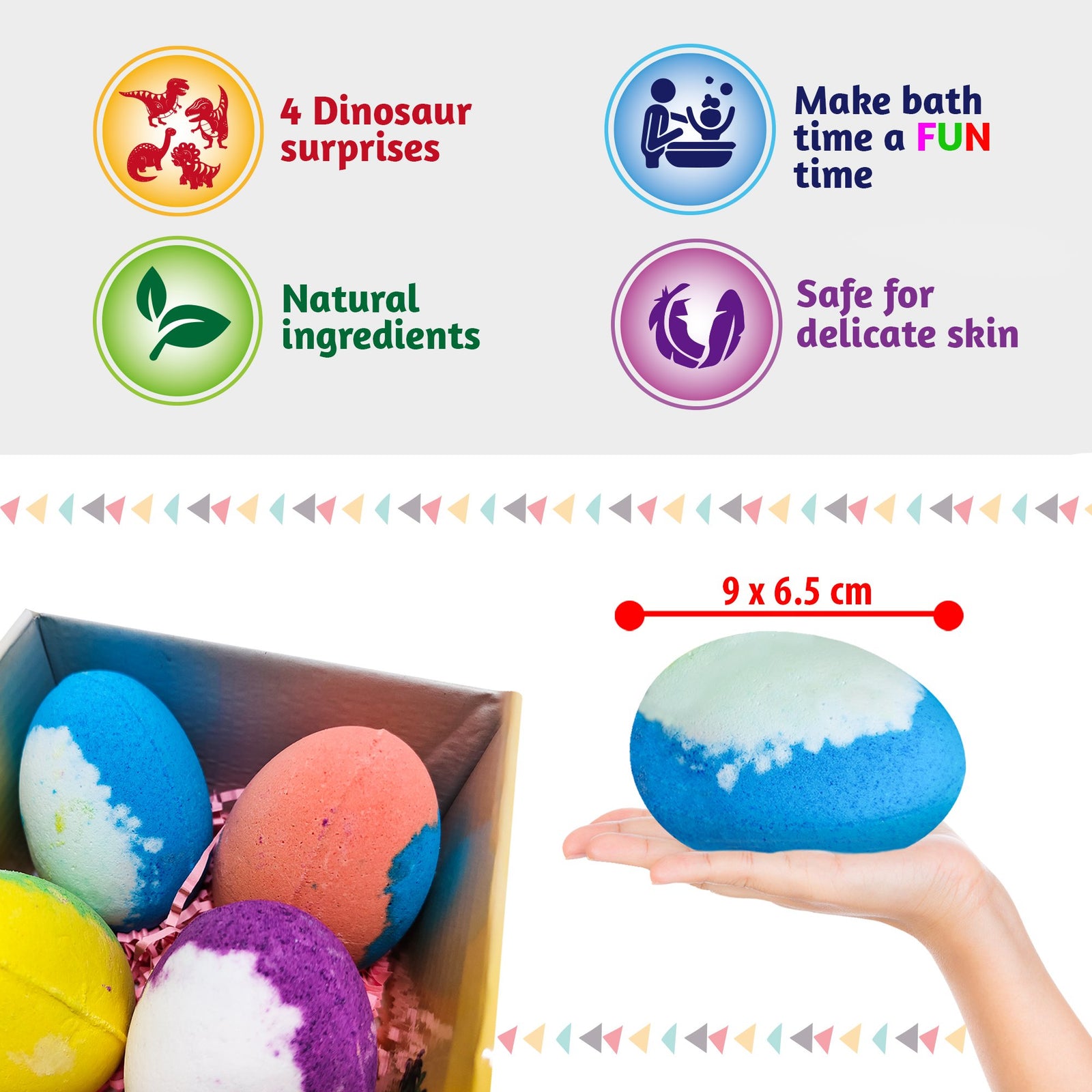 Dinosaur Bath Bomb With Toy Inside, Children's Dinosaur Bath Bomb, Dino Fizz