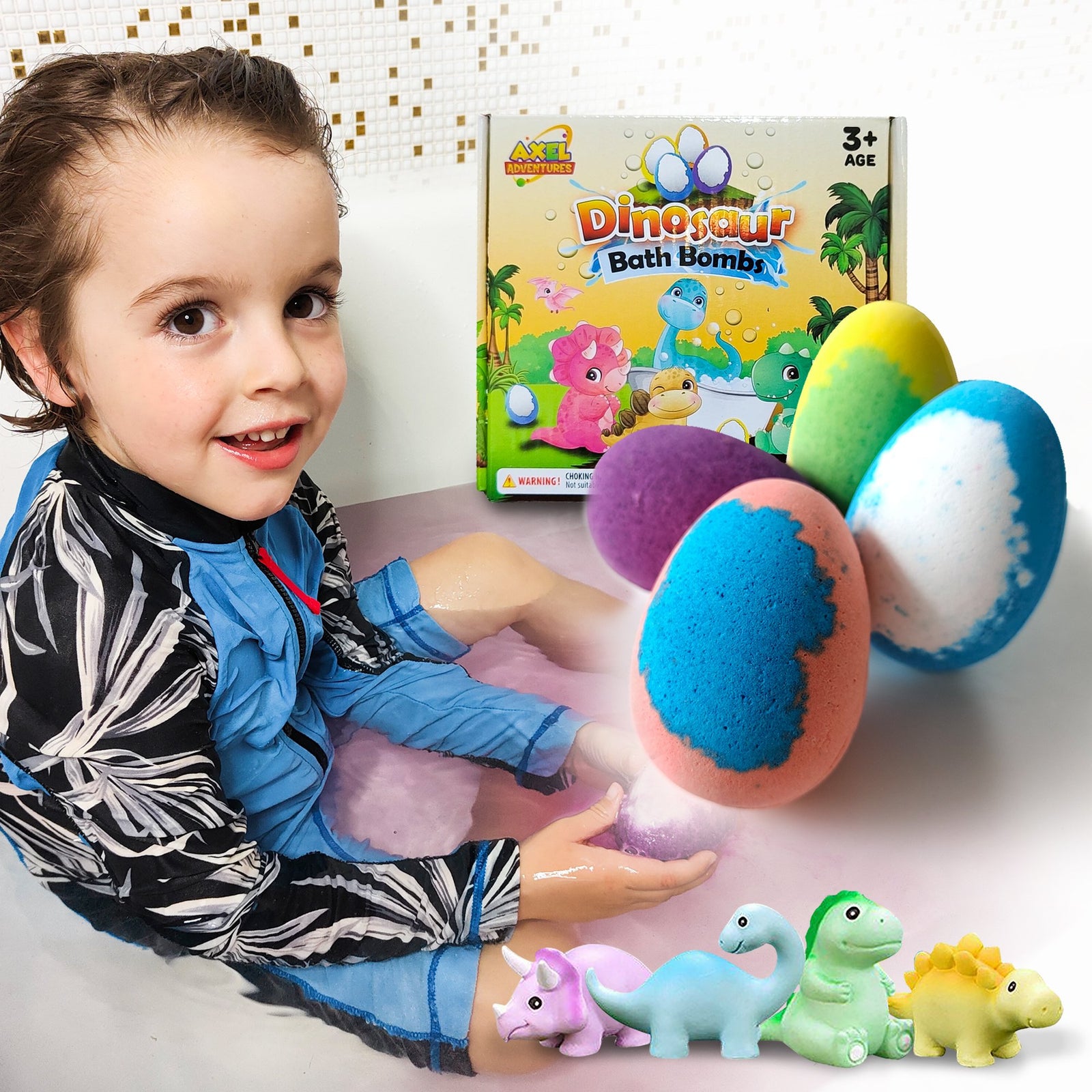 Dinosaur Bath Bomb With Toy Inside, Children's Dinosaur Bath Bomb, Dino Fizz