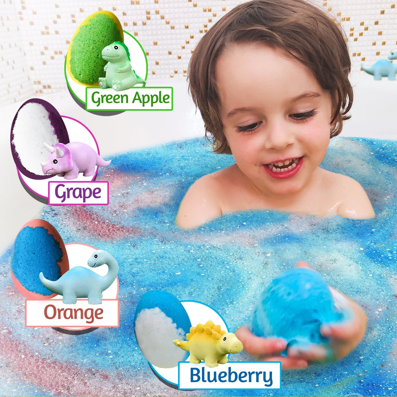 Dinosaur Bath Bomb With Toy Inside, Children's Dinosaur Bath Bomb, Dino Fizz