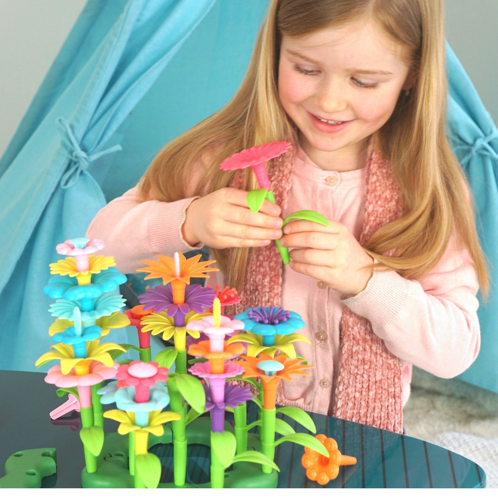 Flower Garden Building Toy, Build A Flower Garden Toddler Toy 110Pc