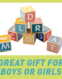 Spelling Game for Kids, Montessori Educational Toy for 3+ Year Old Pre-K Toddler Includes 8 Wooden Blocks and Illustrated Cards, Alphabet Learning Toy Boosts Brain Development, Hand-Eye Coordination