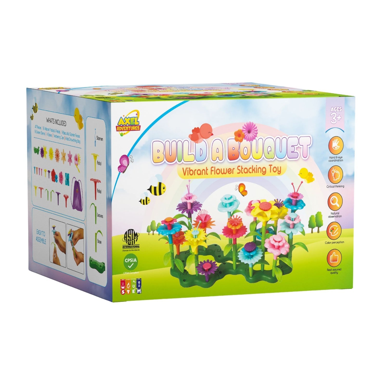 Flower Garden Building Toy, Build A Flower Garden Toddler Toy 110Pc