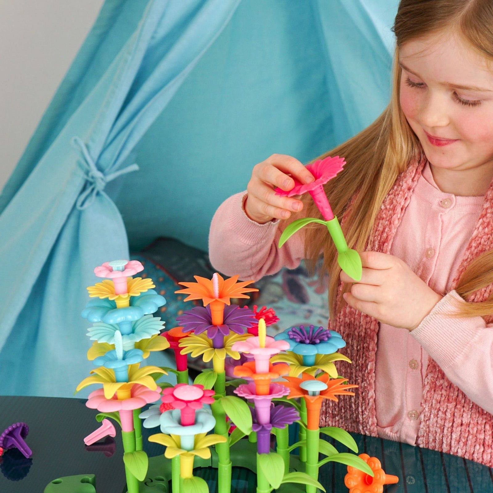 Flower Garden Building Toy, Build A Flower Garden Toddler Toy 110Pc