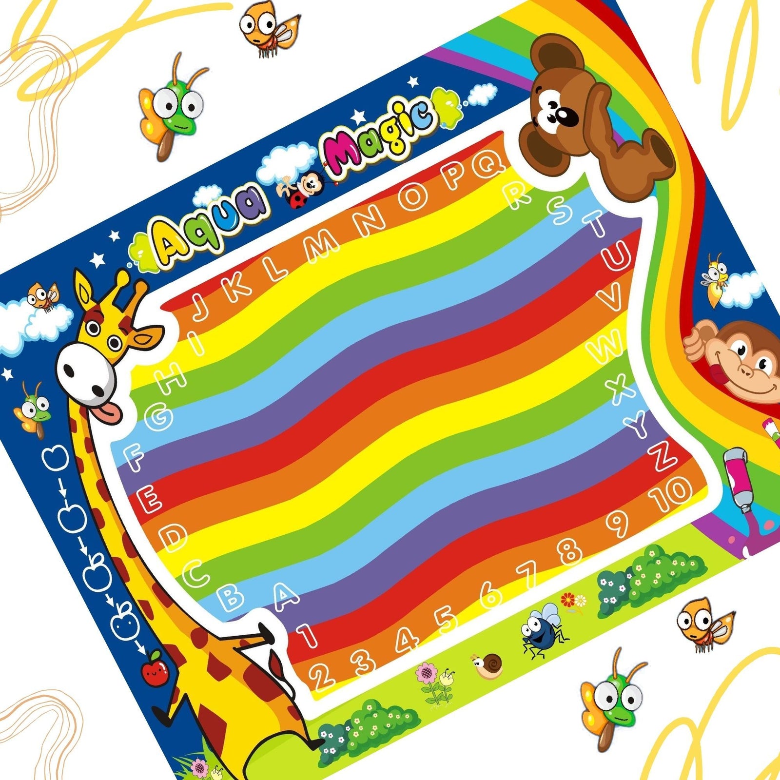 Water Doodle Mat for Toddlers, Preschooler Aqua Drawing Mat