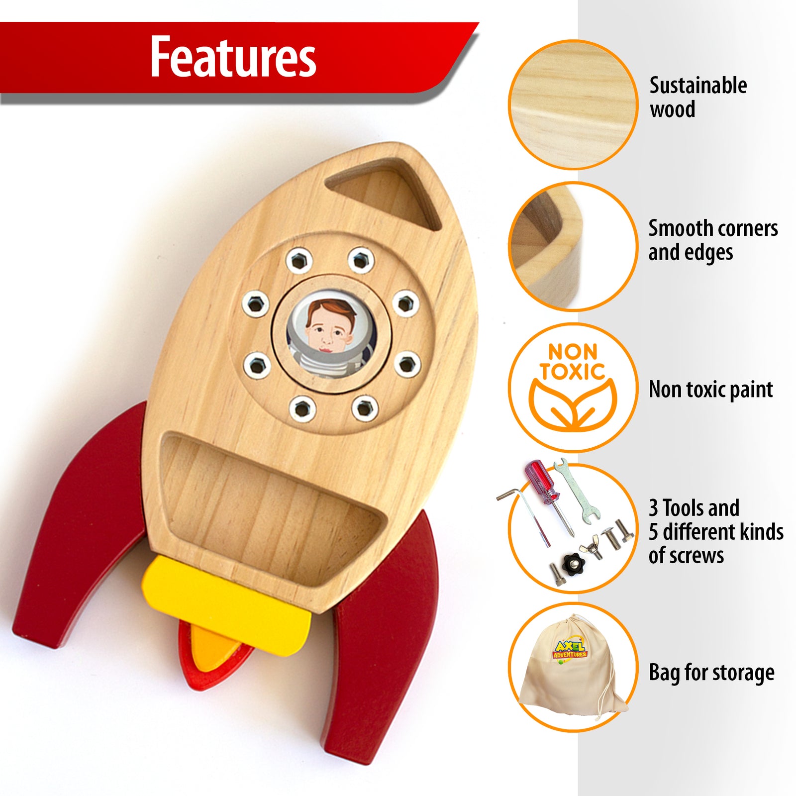 Montessori Screwdriver Board Set, Kids Busy Board Toy