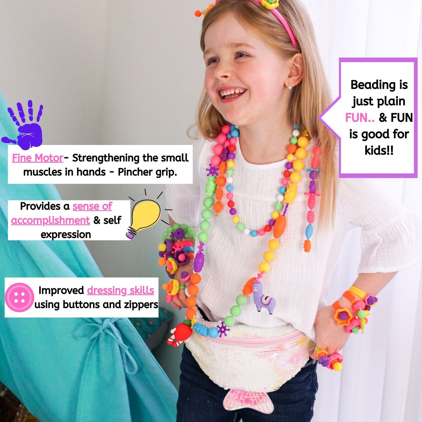 Pop Beads Jewelry Making Kit for Girls, Toy Jewelry
