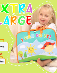 Montessori Busy Board for Toddlers, Sensory Toys Gifts for Boys & Girls, Preschool Toddler Activities for Fine Motor Skills, Educational Travel Toy Learning Basic Dress Skills