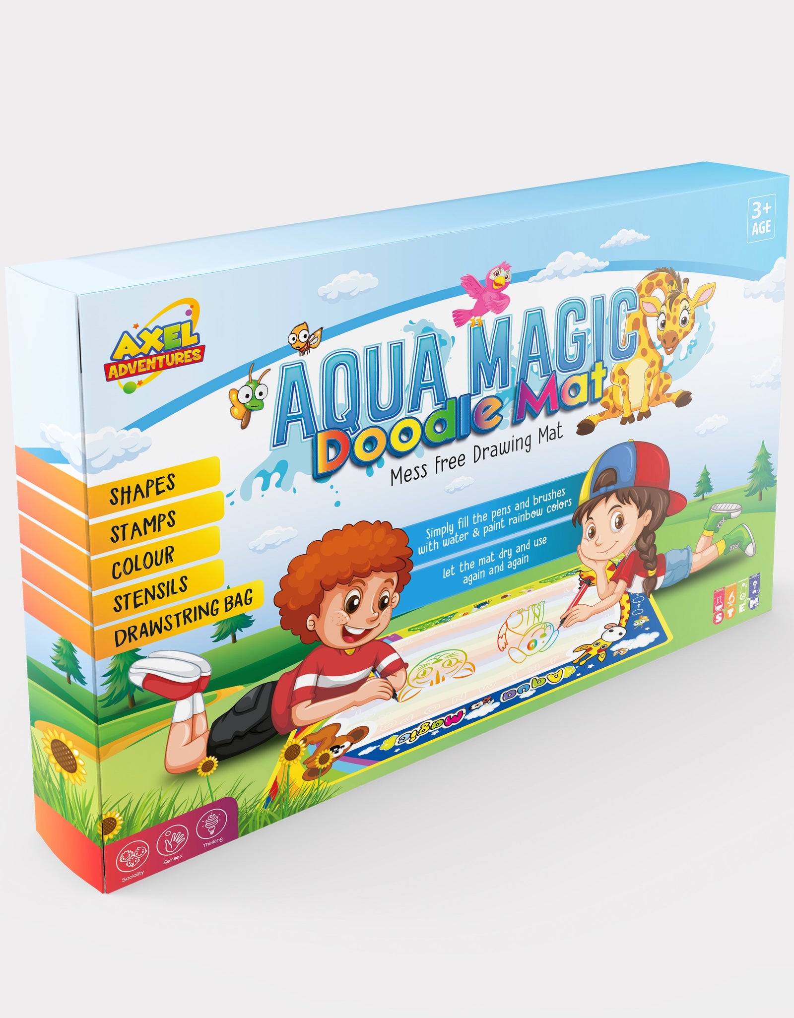 Water Doodle Mat for Toddlers, Preschooler Aqua Drawing Mat