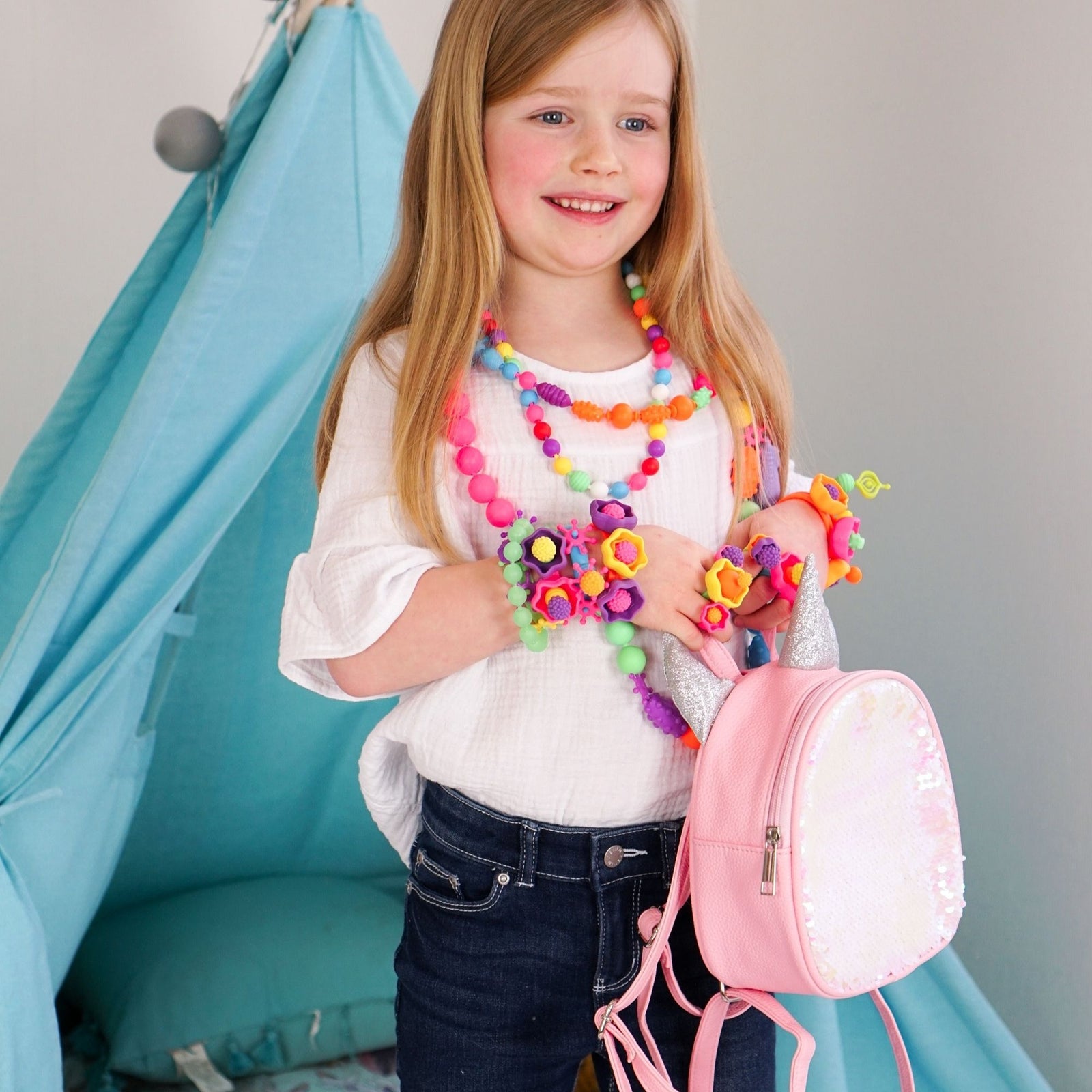 Snap Pop Beads Jewelry Making Kit for Girls, Toy Jewelry