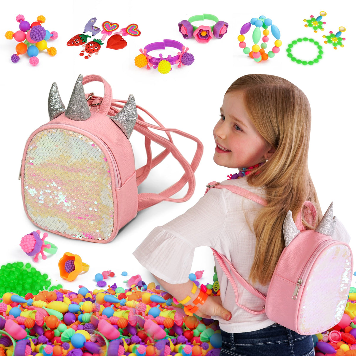 Snap Pop Beads Jewelry Making Kit for Girls, Toy Jewelry Axel