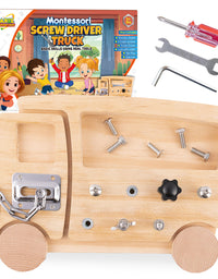 Montessori Screwdriver Truck Real Tools Toy for Kids
