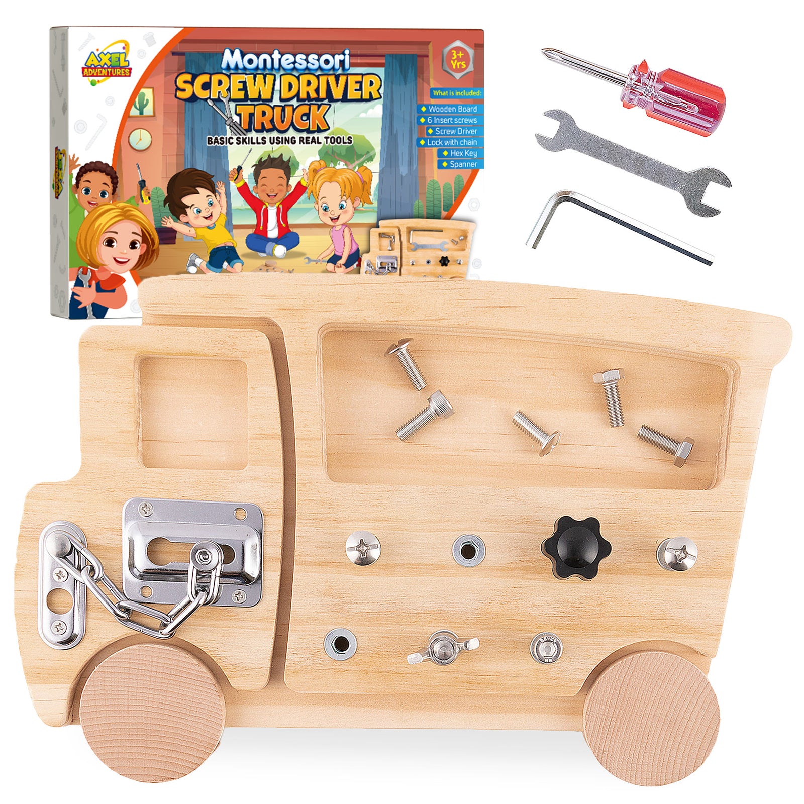 Montessori Screwdriver Truck Real Tools Toy for Kids