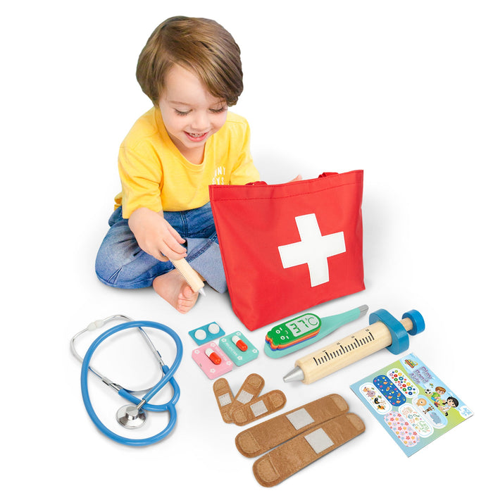 Montessori Wooden Doctor kit for Kids, Medical Play Set