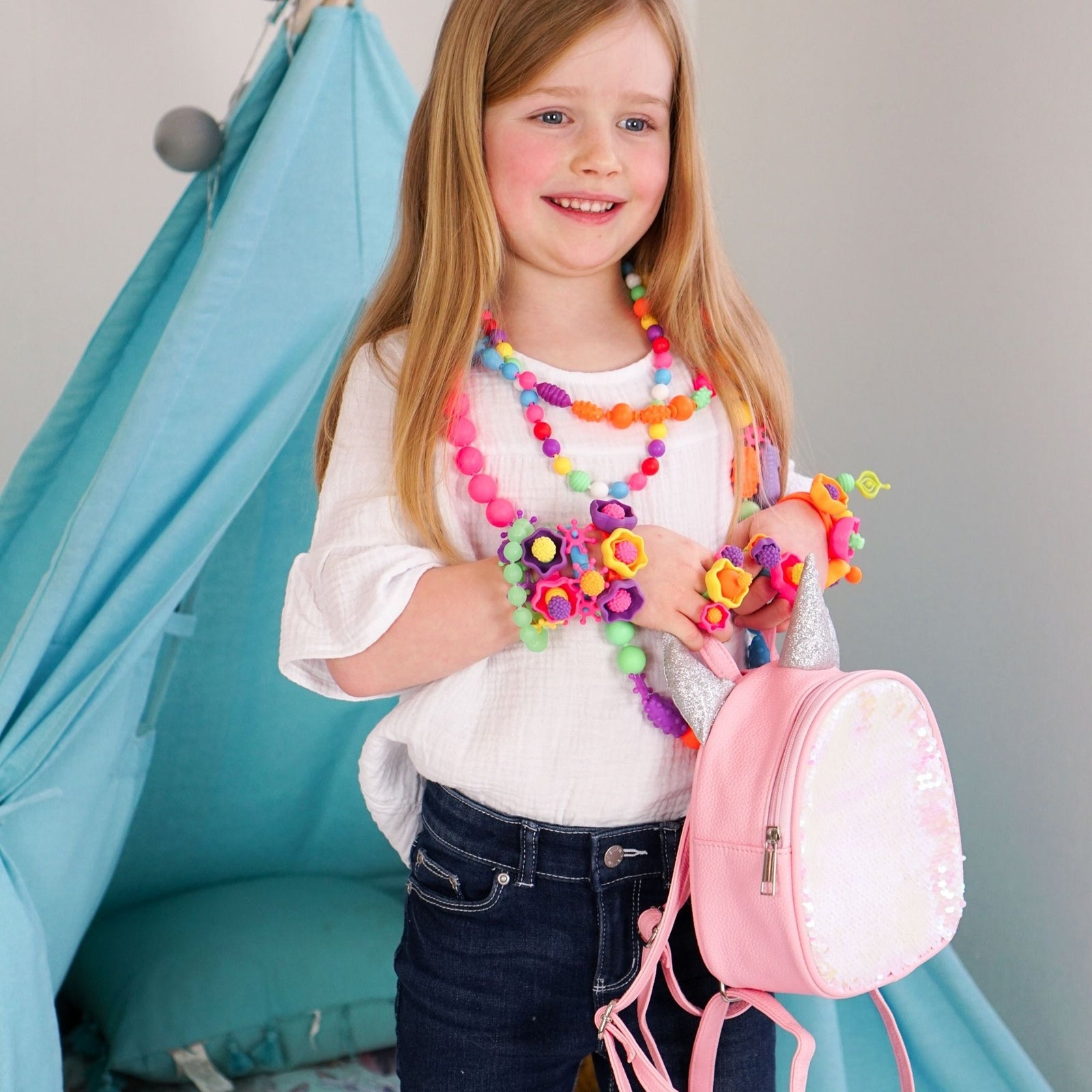 Snap Pop Beads for Girls Toys - 600PCS Kids Jewelry Making Kit Pop