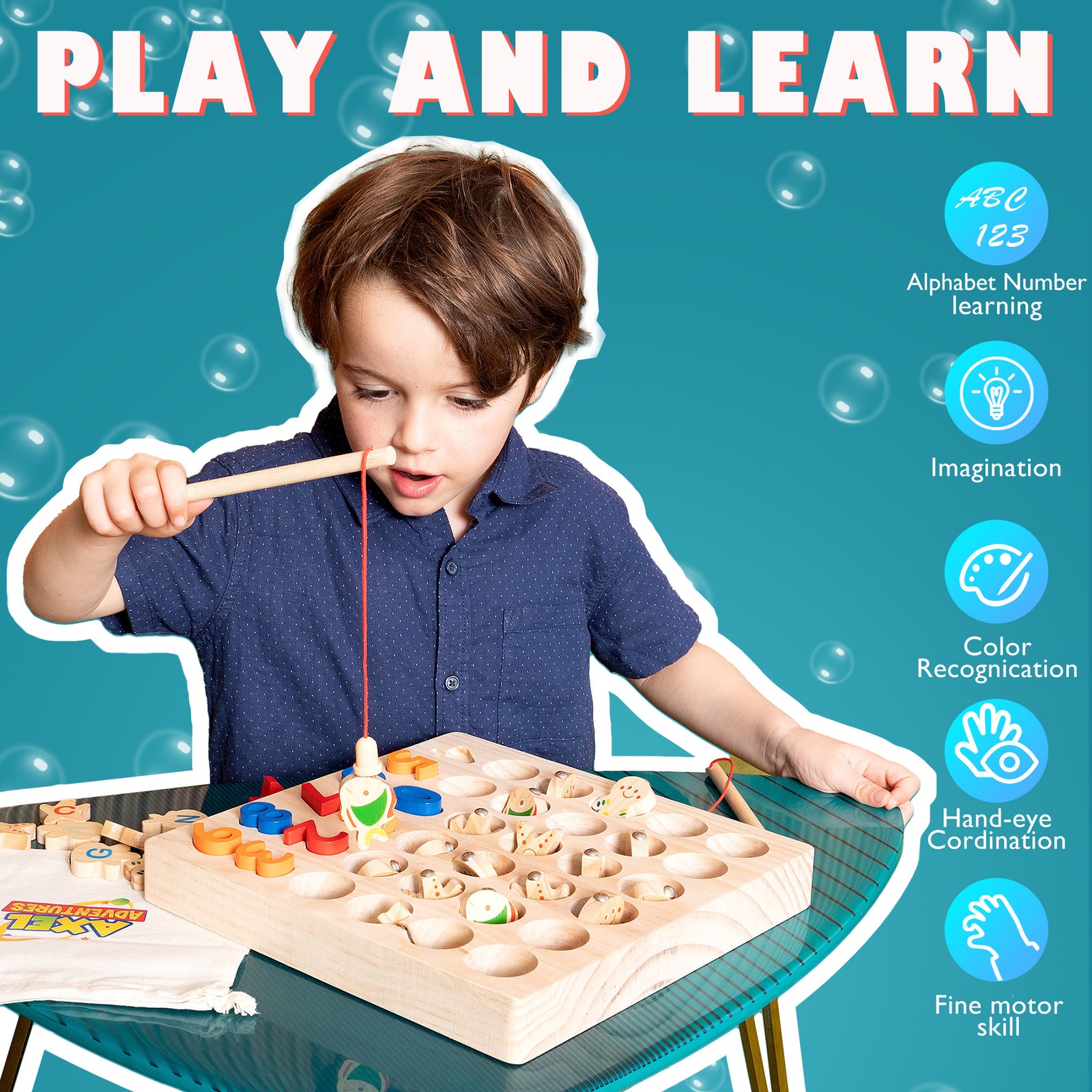 Magnetic Fishing Game, Preschool toy, Fishing Game – Axel